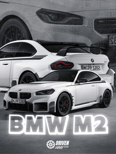 BMW M2 G87 MPerformance Plakat w Ramce (biały)