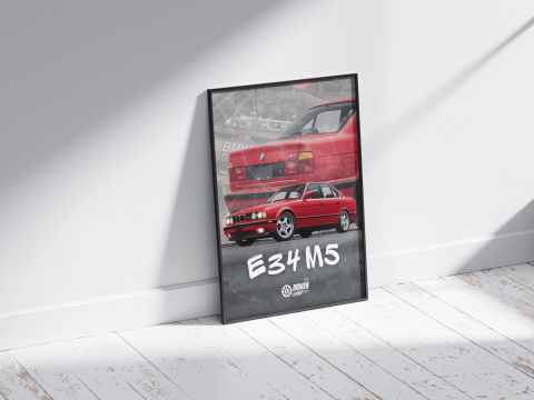 BMW M5 E34 Plakat w Ramce BMW M5 E34 Plakat w Ramce