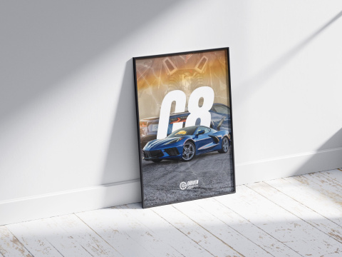 Chevrolet Corvette C8 Plakat w Ramce