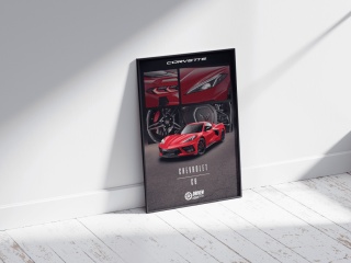 Chevrolet Corvette C8 Plakat w Ramce