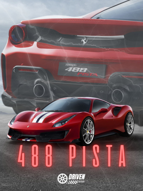 Ferrari 488 Pista Plakat w Ramce Ferrari 488 Pista Plakat w Ramce