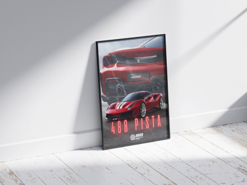 Ferrari 488 Pista Plakat w Ramce Ferrari 488 Pista Plakat w Ramce