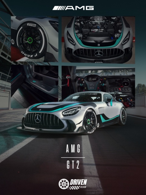 Mercedes AMG GT2 Plakat w Ramce