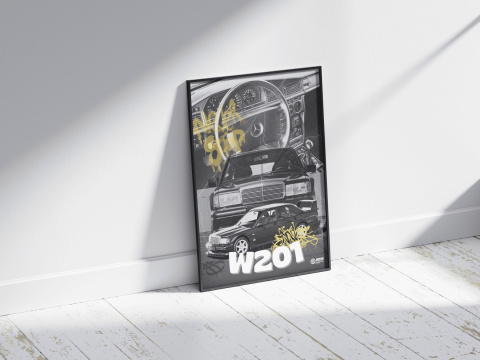 Mercedes W201 Plakat w Ramce